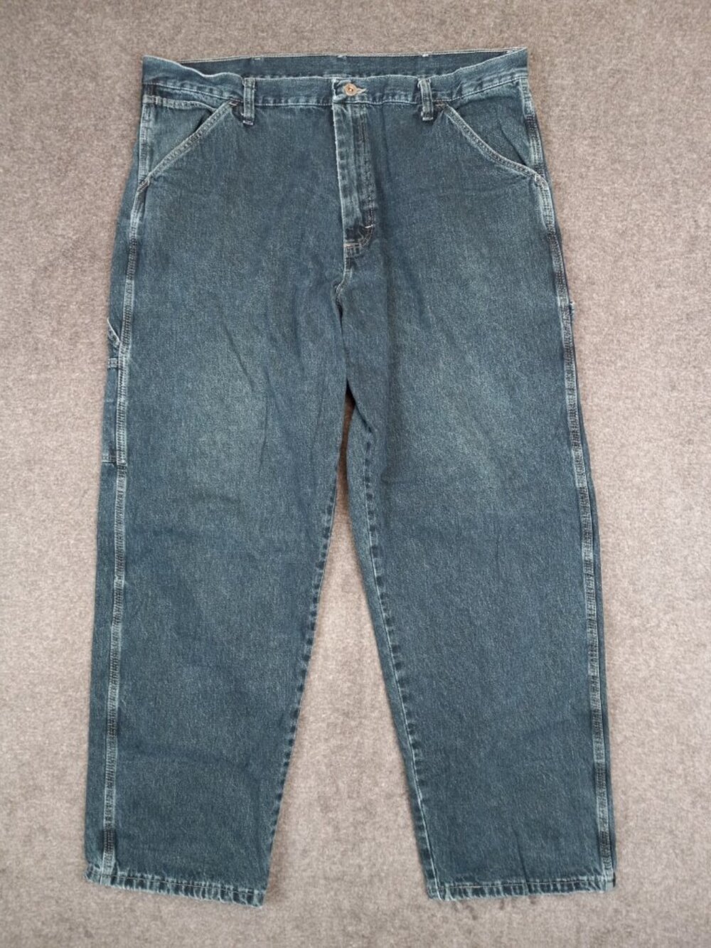 Wrangler Men's Carpenter Jeans Size 38x30 Straight Leg Blue Jeans 100% Cotton